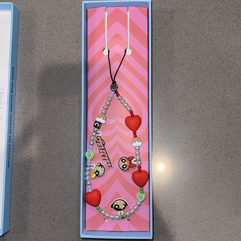 Casetify Powerpuff Girls Beaded Phone Strap - Red and Green (Used)
